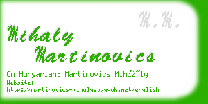 mihaly martinovics business card